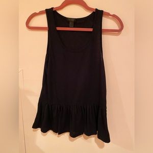 Black tank top with ruffles